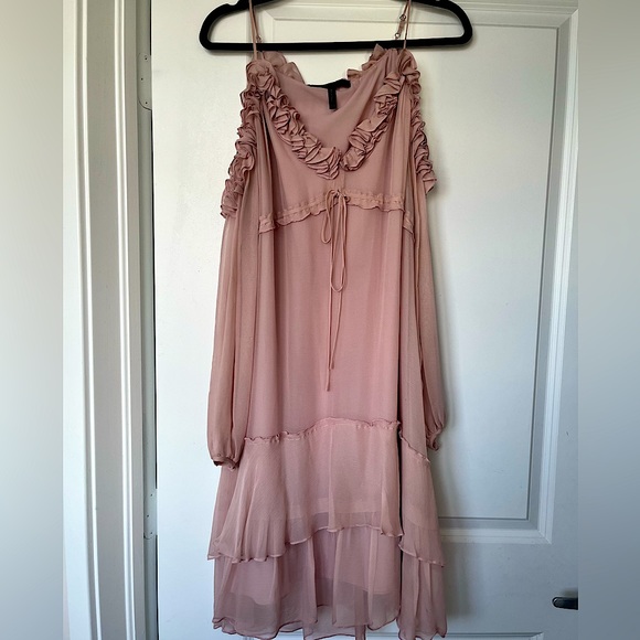 BCBGMAXAZRIA Pink Short Ruffle Dress - Picture 1 of 5
